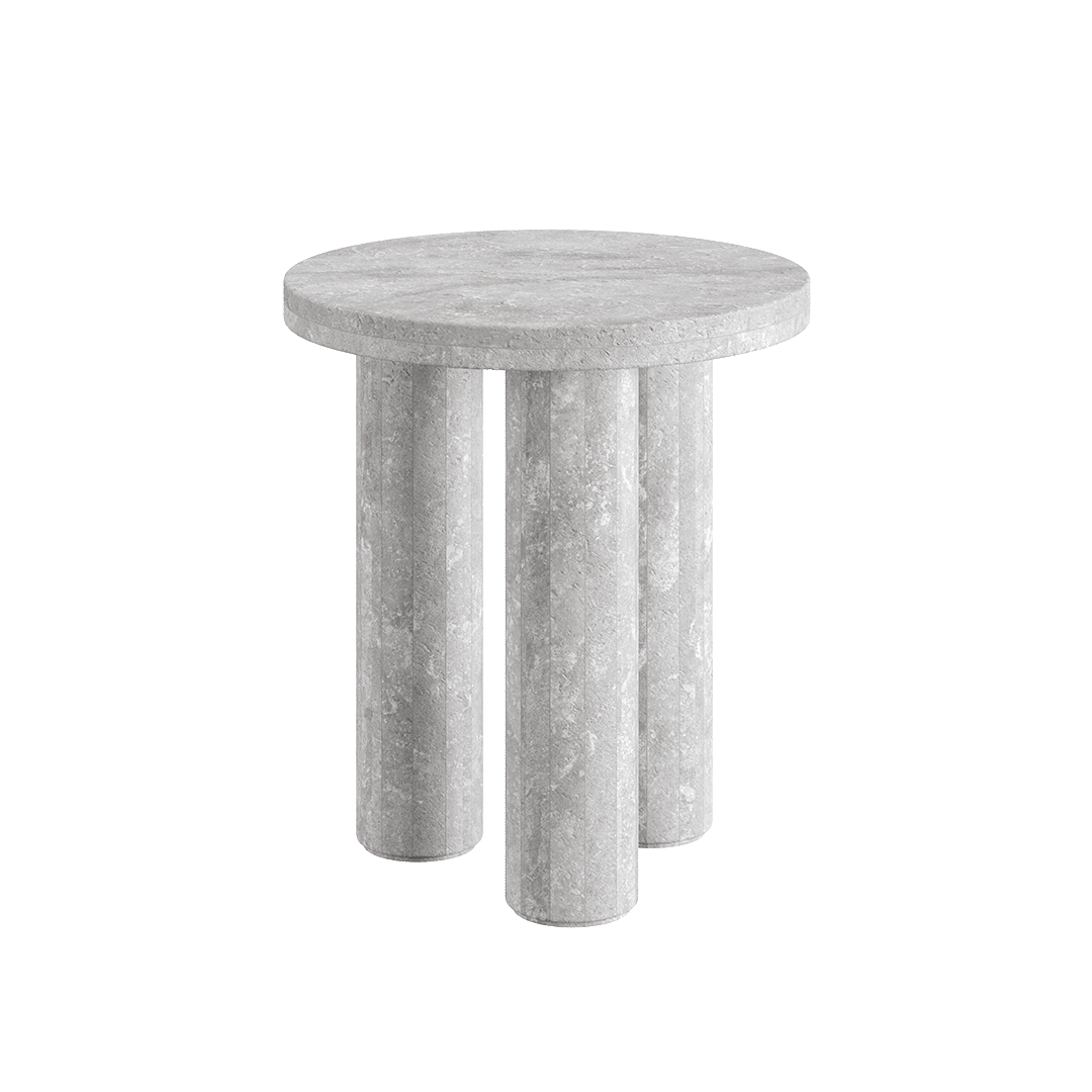 Casoli Travertine Side Table, Grey