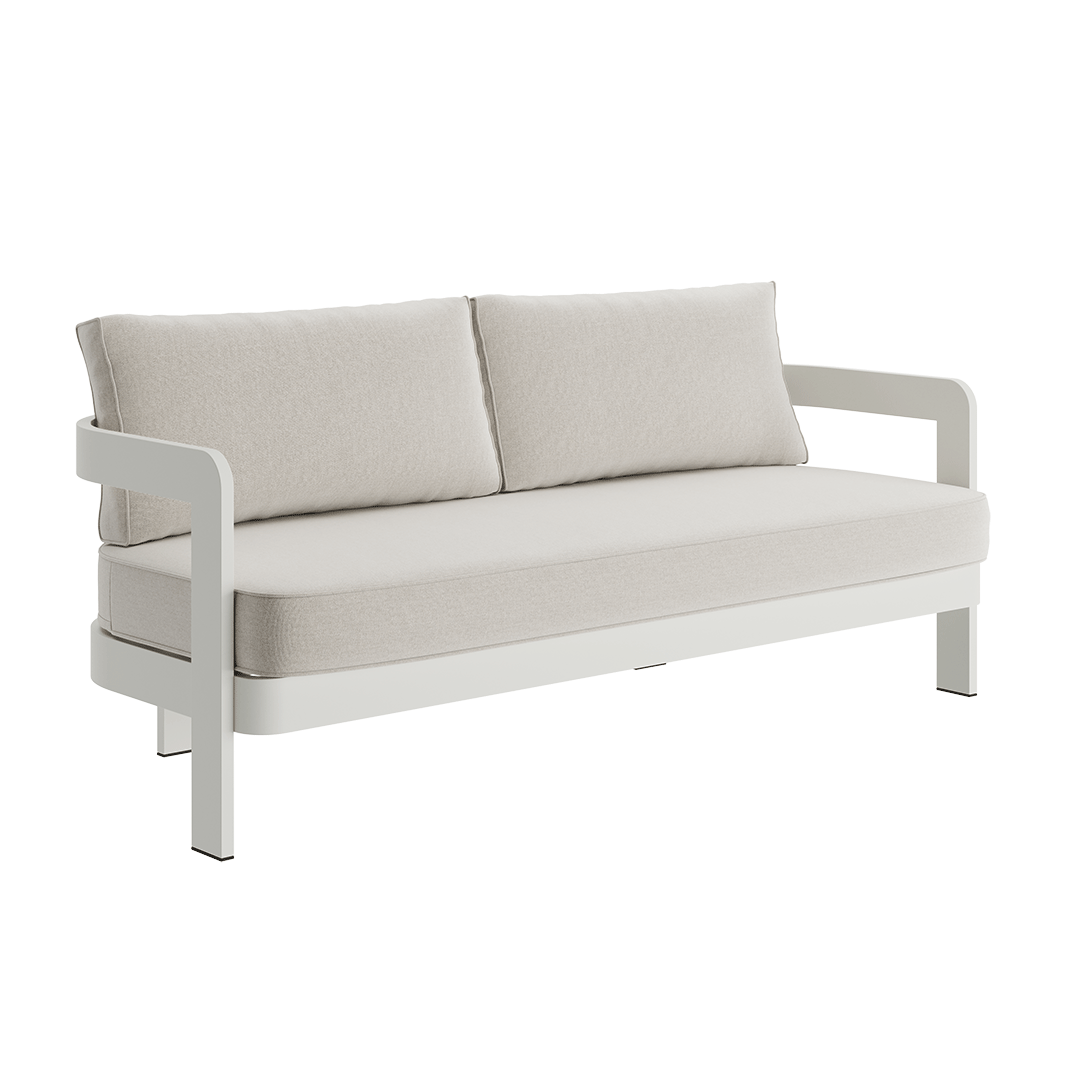 N3 Stone Three Seater Sofa Bone Canvas